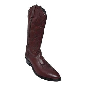 Old West Men's Wine Cowboy Western Leather Boots Sz 8.5 D